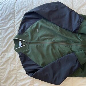 Lacoste Reversible Green and Navy Varsity Bomber Jacket